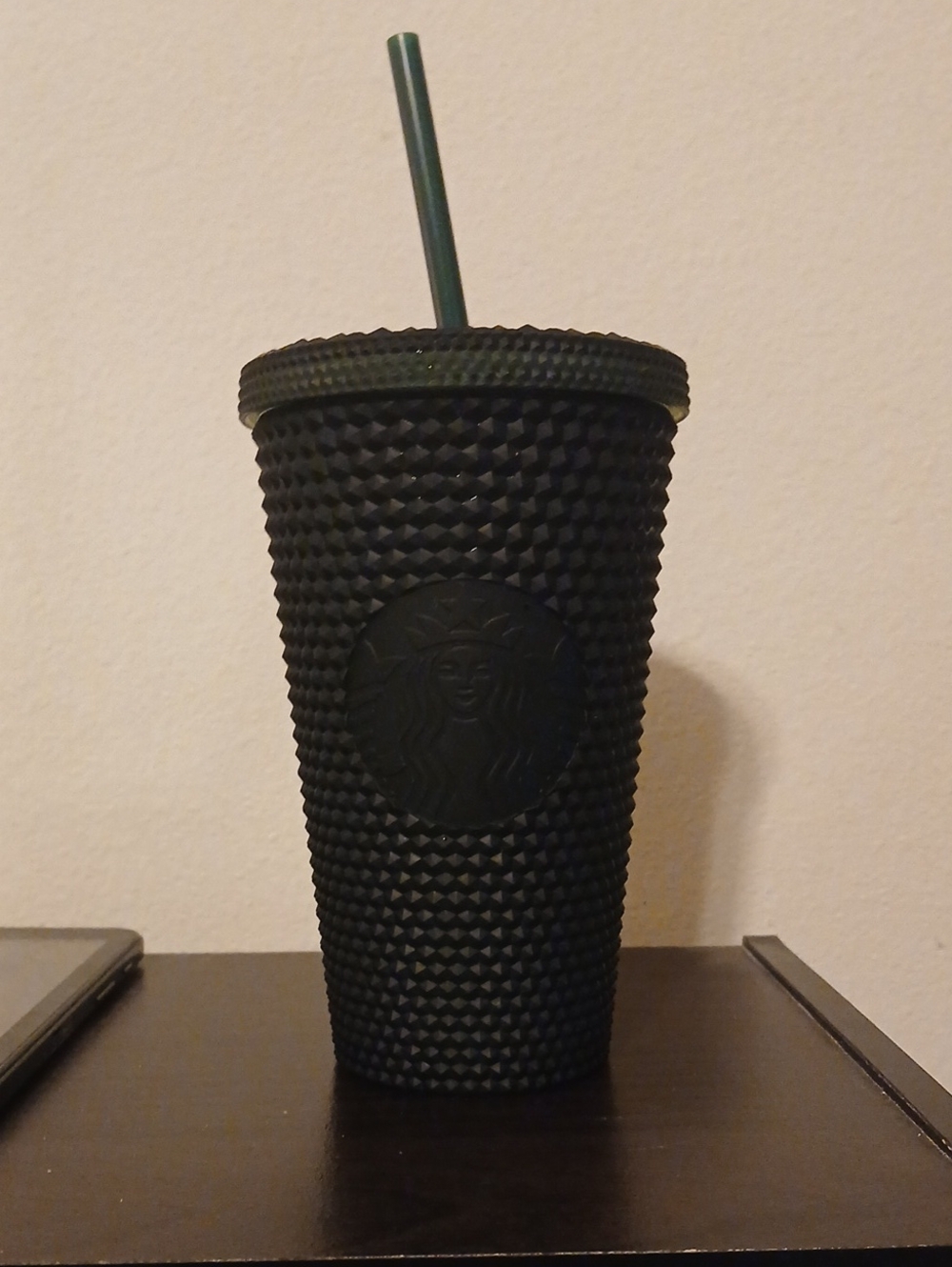 Starbucks Matte Dark Green Studded Tumbler with Straw Grande 16oz